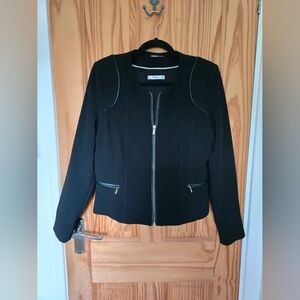 Mango Black Zip-Front Women's Jacket
